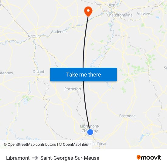 Libramont to Saint-Georges-Sur-Meuse map