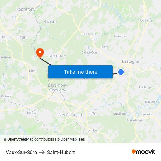 Vaux-Sur-Sûre to Saint-Hubert map
