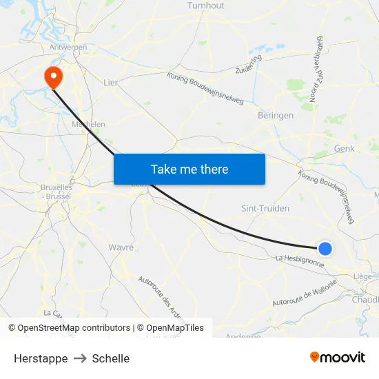 Herstappe to Schelle map