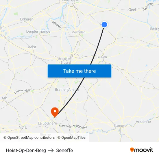 Heist-Op-Den-Berg to Seneffe map