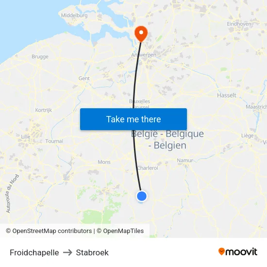 Froidchapelle to Stabroek map