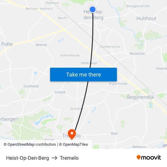 Heist-Op-Den-Berg to Tremelo map