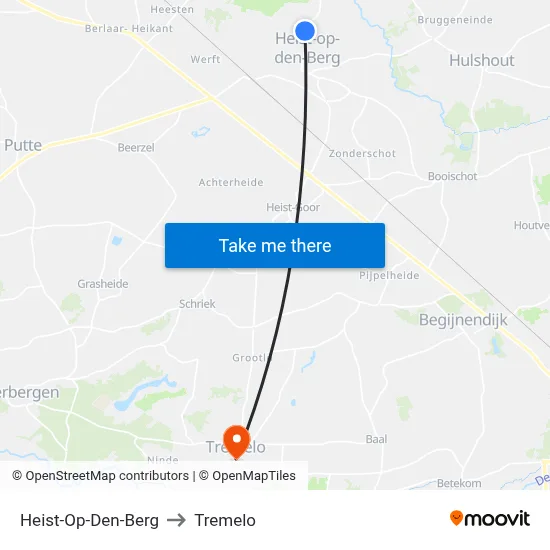 Heist-Op-Den-Berg to Tremelo map