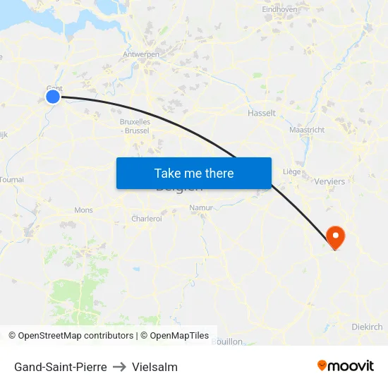 Gand-Saint-Pierre to Vielsalm map
