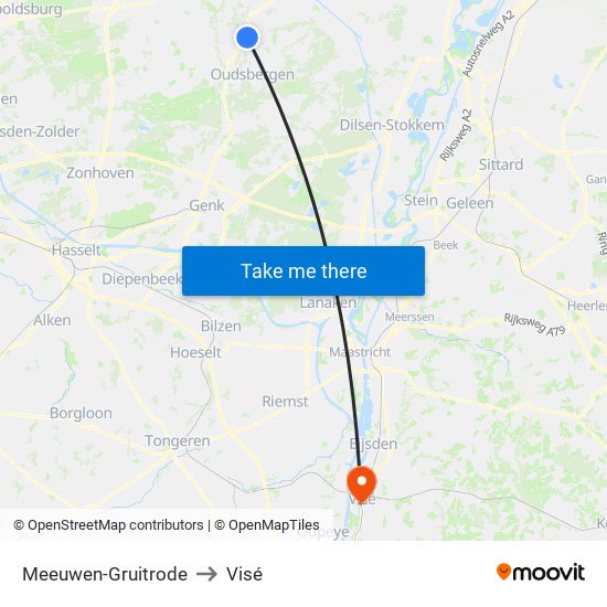 Meeuwen-Gruitrode to Visé map