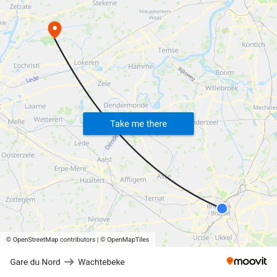 Albert to Wachtebeke map