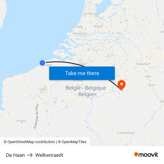 De Haan to Welkenraedt map