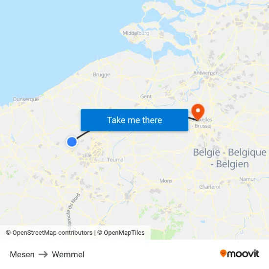 Mesen to Wemmel map