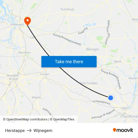 Herstappe to Wijnegem map