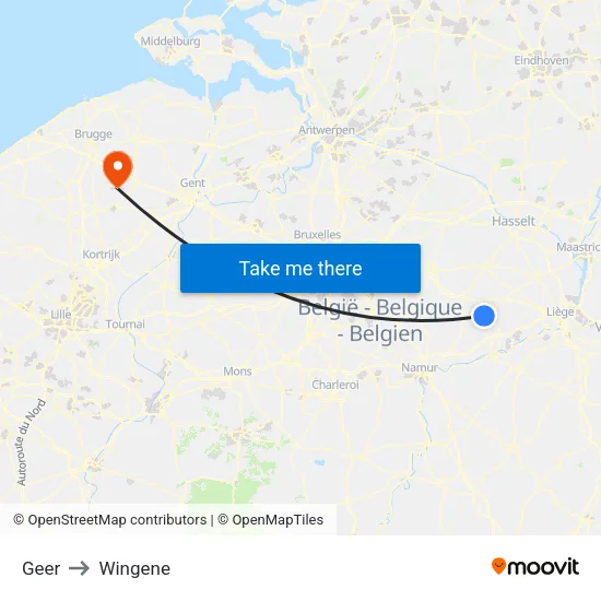 Geer to Wingene map