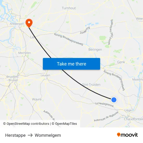 Herstappe to Wommelgem map