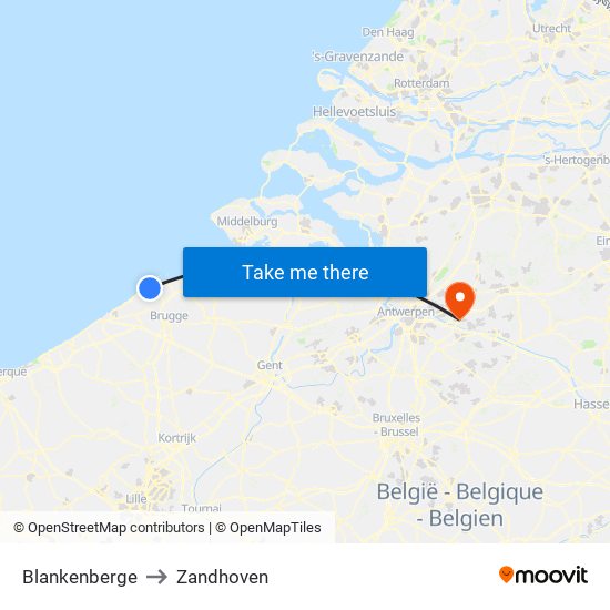 Blankenberge to Zandhoven map