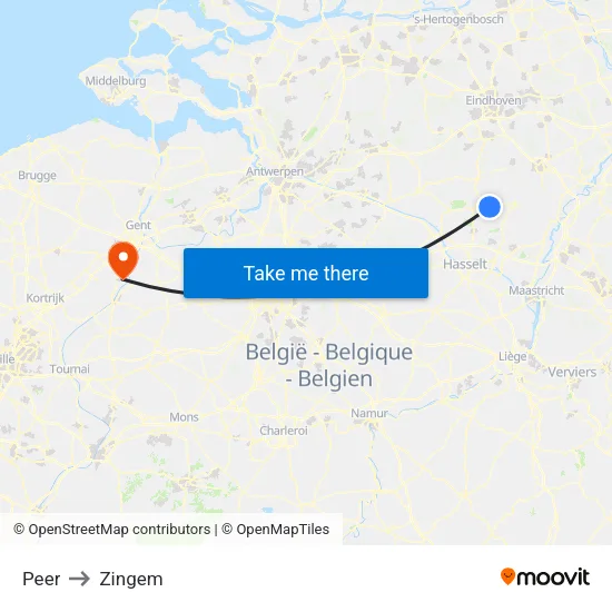 Peer to Zingem map