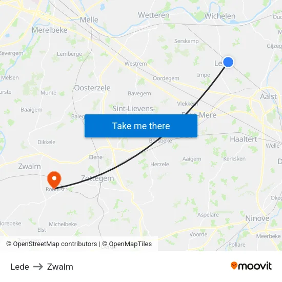 Lede to Zwalm map