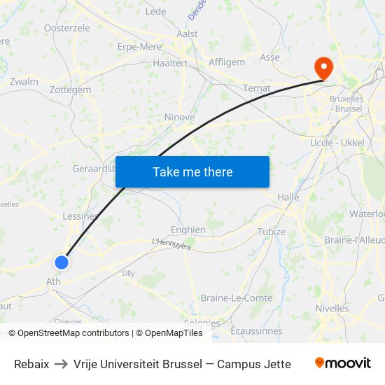 Rebaix to Vrije Universiteit Brussel — Campus Jette map