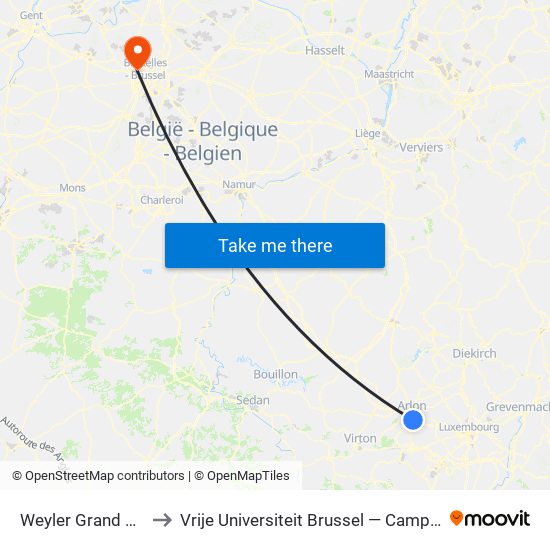 Weyler Grand Route to Vrije Universiteit Brussel — Campus Jette map