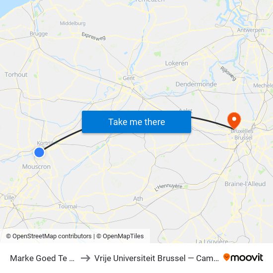 Marke Goed Te Marke to Vrije Universiteit Brussel — Campus Jette map
