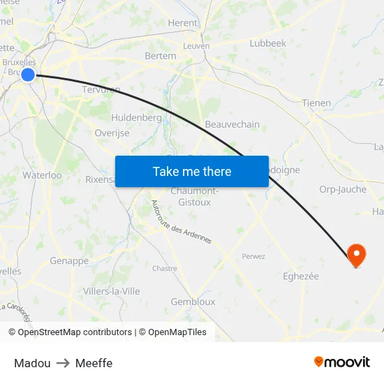 Madou to Meeffe map