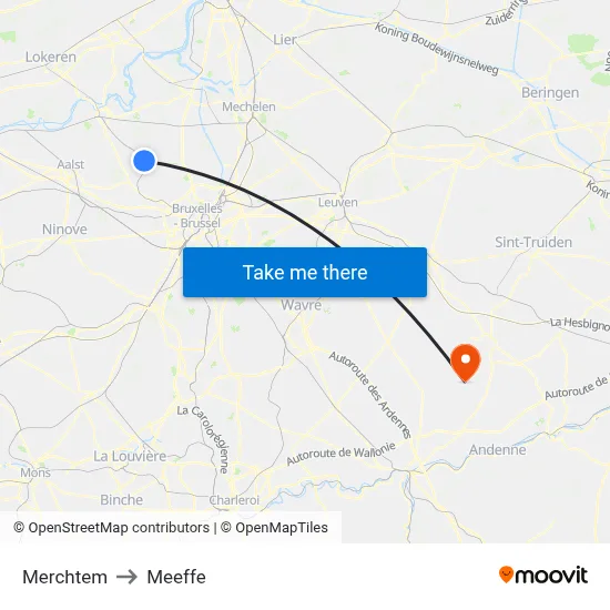 Merchtem to Meeffe map