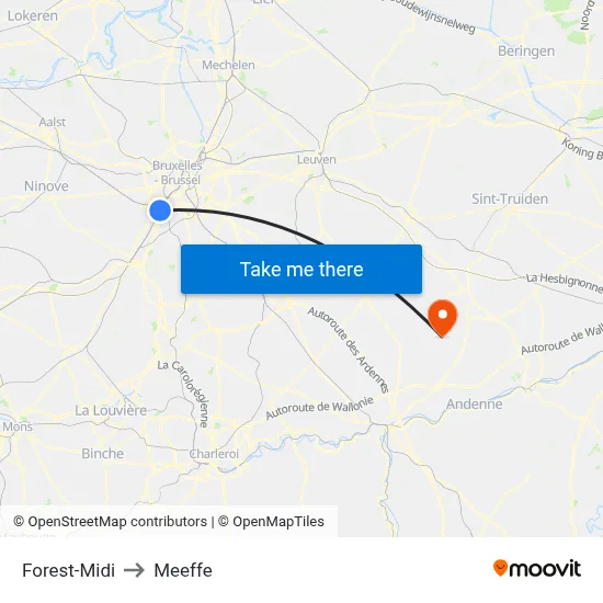 Forest-South to Meeffe map