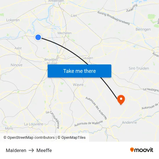 Malderen to Meeffe map