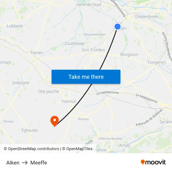 Alken to Meeffe map