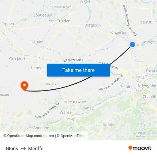 Glons to Meeffe map