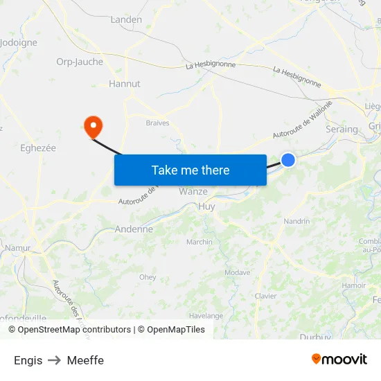 Engis to Meeffe map