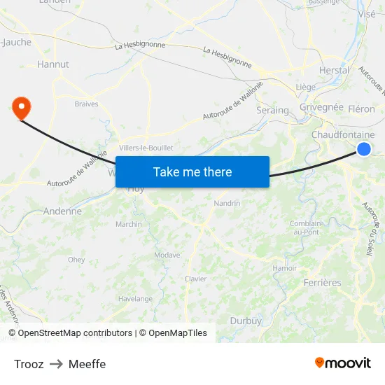 Trooz to Meeffe map