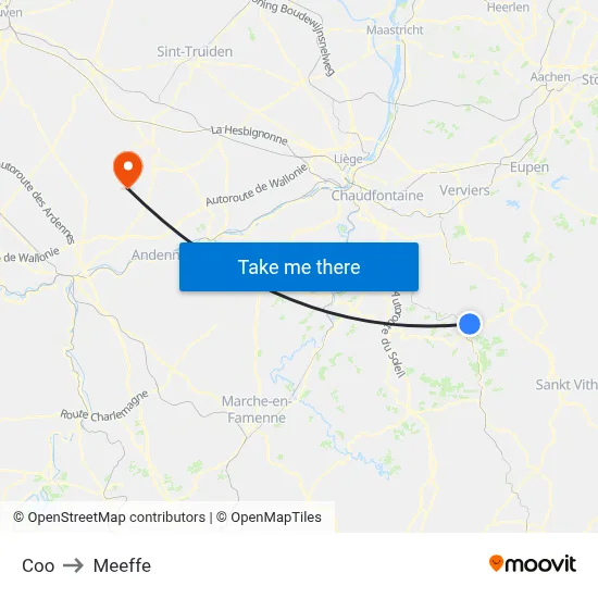 Coo to Meeffe map