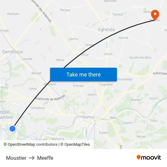 Moustier to Meeffe map
