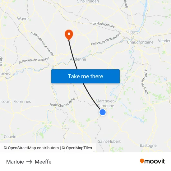 Marloie to Meeffe map