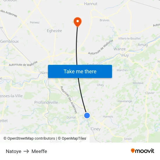 Natoye to Meeffe map