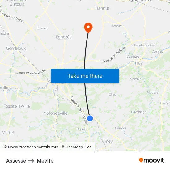 Assesse to Meeffe map