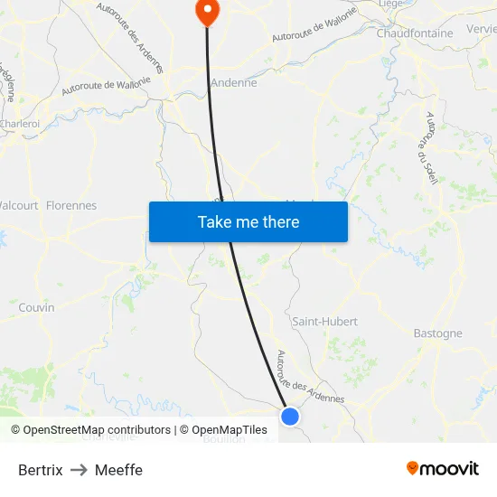 Bertrix to Meeffe map