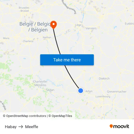 Habay to Meeffe map