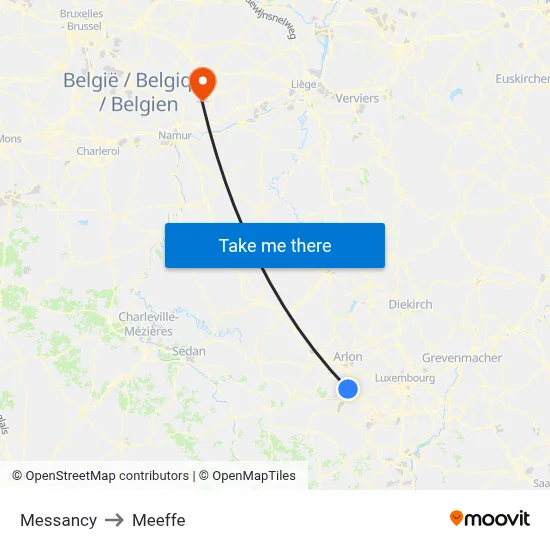 Messancy to Meeffe map