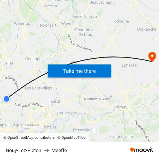 Gouy-Lez-Piéton to Meeffe map
