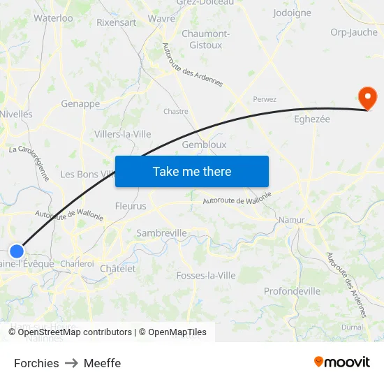 Forchies to Meeffe map