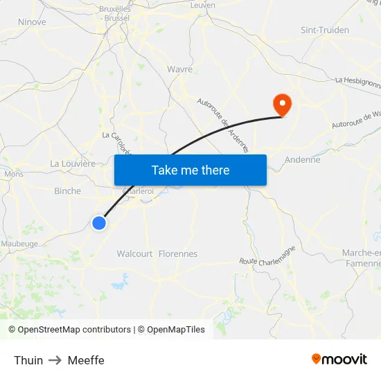 Thuin to Meeffe map