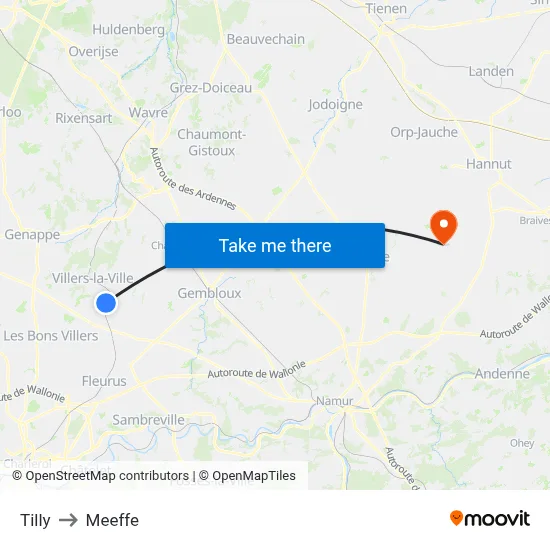 Tilly to Meeffe map