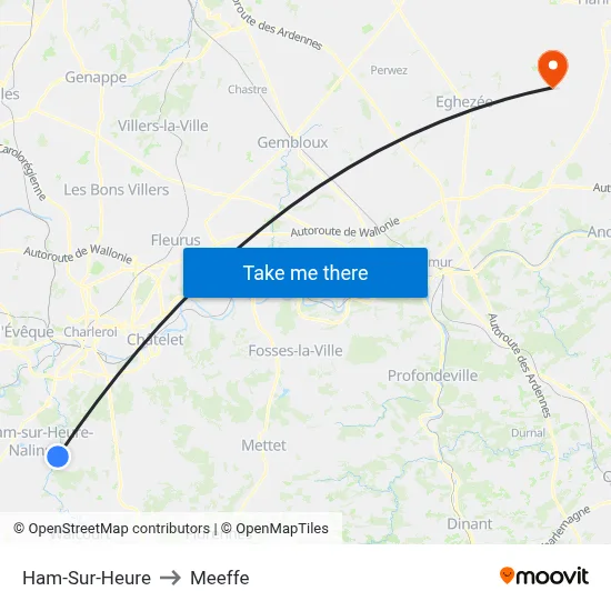 Ham-Sur-Heure to Meeffe map