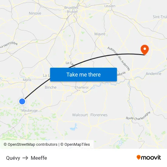 Quévy to Meeffe map