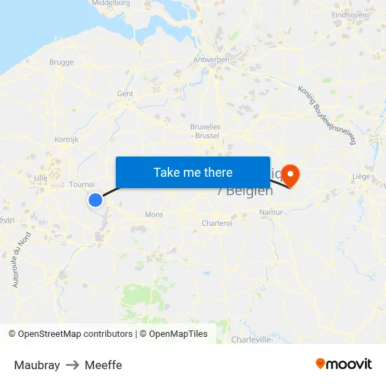 Maubray to Meeffe map