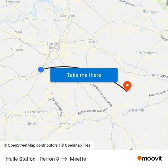 Halle Station - Perron 8 to Meeffe map