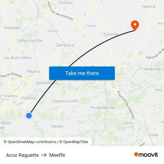Acoz Raguette to Meeffe map