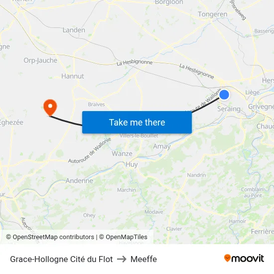 Grace-Hollogne Flot Estate to Meeffe map