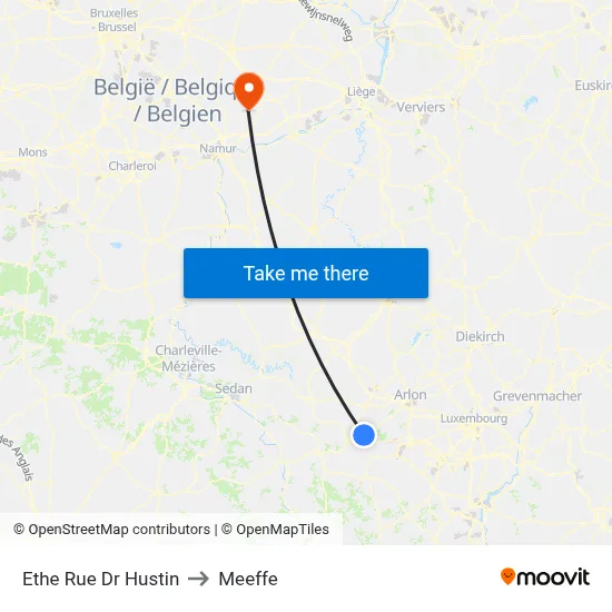 Ethe Rue Dr Hustin to Meeffe map