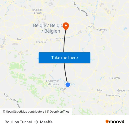 Bouillon Tunnel to Meeffe map