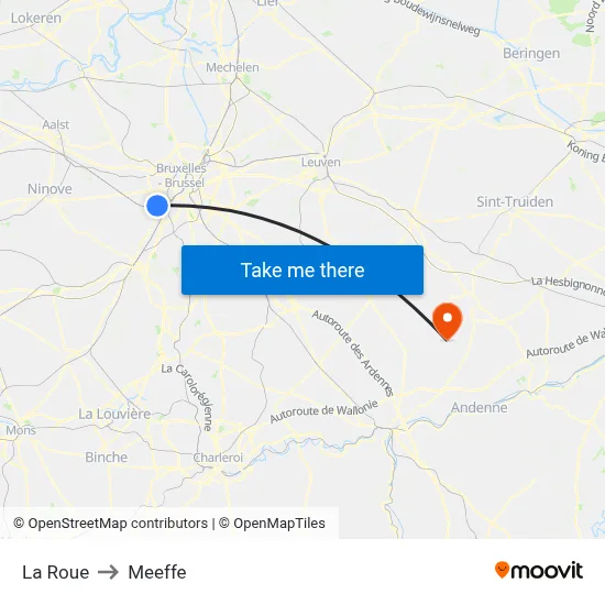 La Roue to Meeffe map